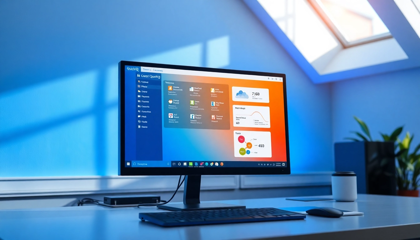 Download quickq电脑版下载 on a sleek computer display featuring a user-friendly interface.